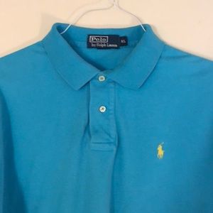 Ocean Blue with Yellow logo Polo
